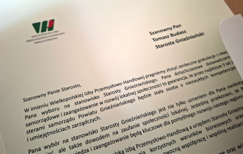 Z wizytą u Starosty i Prezydenta Gniezna